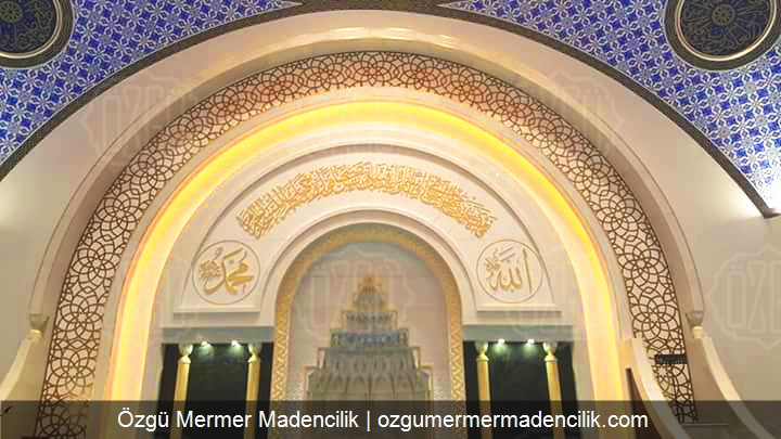 Mermer mihrap işleme detayı - Ankara cami mihrap oyma süsleme